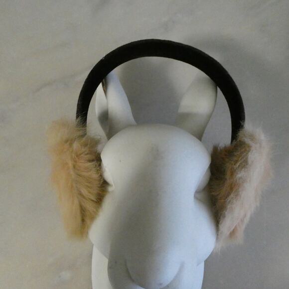 Faux fur ear muffs warmers head banded tan one size fits most - Picture 1 of 3